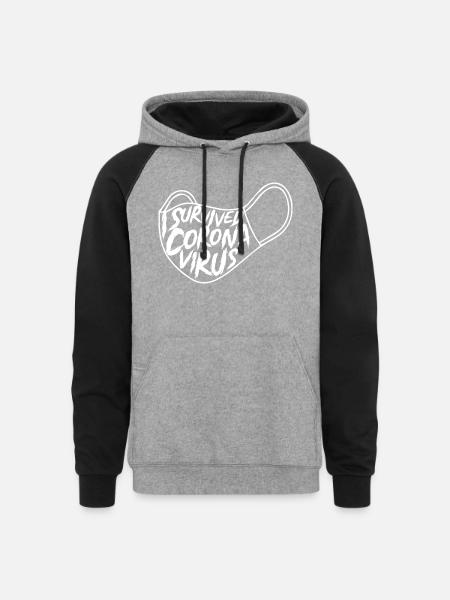 I SURVIVED NEWS - Unisex Colorblock Hoodie - heather gray/black