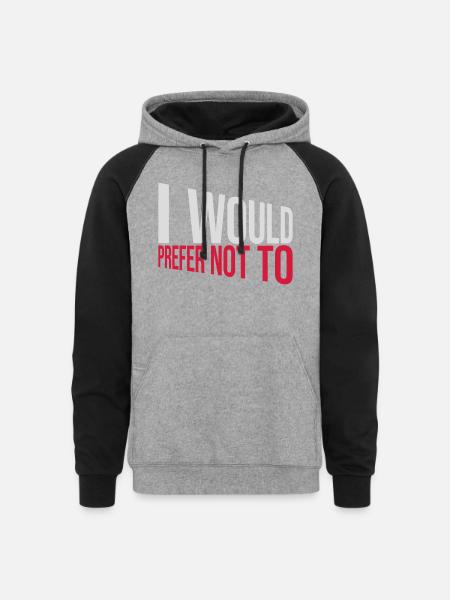 I prefer not to - Unisex Colorblock Hoodie - heather gray/black