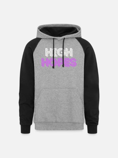 High Hopes - Unisex Colorblock Hoodie - heather gray/black
