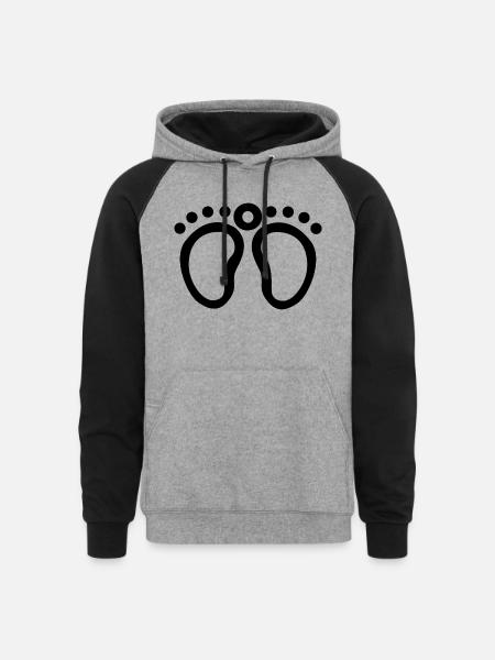 Foot - Unisex Colorblock Hoodie - heather gray/black