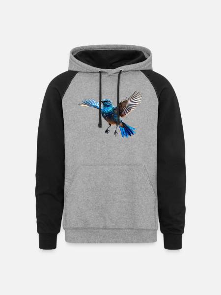 Beautiful bird - Unisex Colorblock Hoodie - heather gray/black