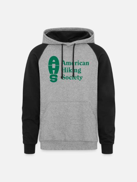 AHS logo green - Unisex Colorblock Hoodie - heather gray/black
