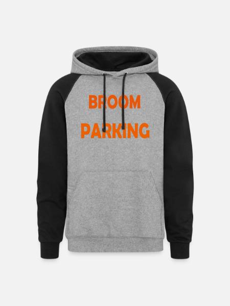 Broom Parking - Unisex Colorblock Hoodie - heather gray/black