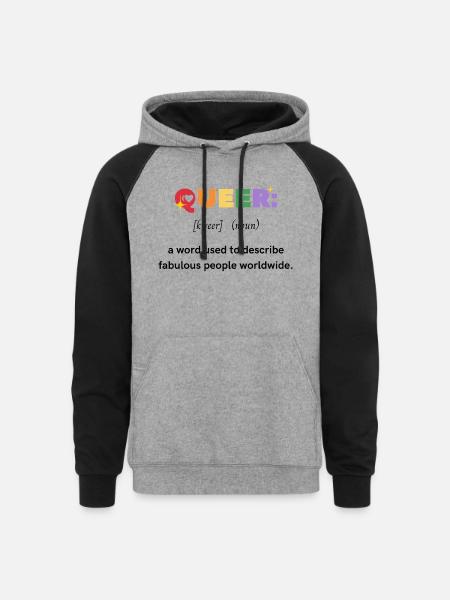 Queer - Unisex Colorblock Hoodie - heather gray/black