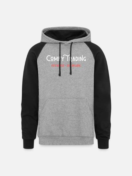 Comfy trading - Unisex Colorblock Hoodie - heather gray/black