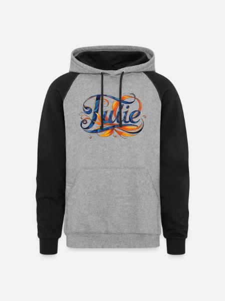 Julie - Unisex Colorblock Hoodie - heather gray/black