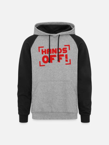 Hands Off - Unisex Colorblock Hoodie - heather gray/black