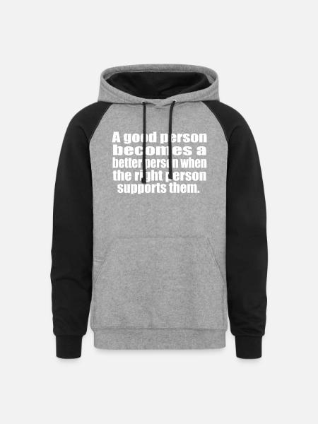 Support - Unisex Colorblock Hoodie - heather gray/black