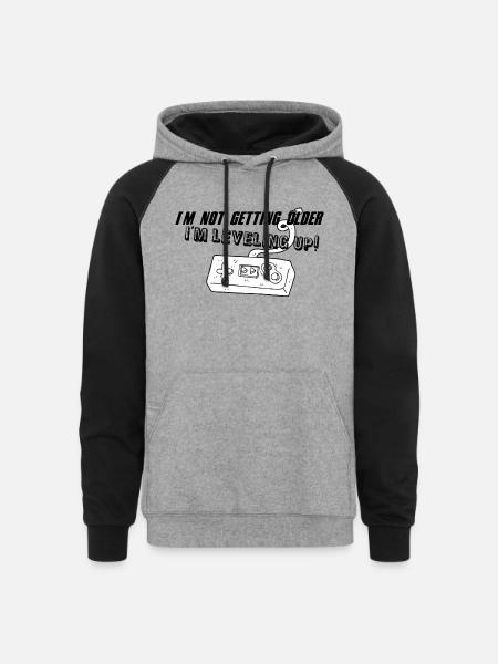 Leveling Up - Unisex Colorblock Hoodie - heather gray/black