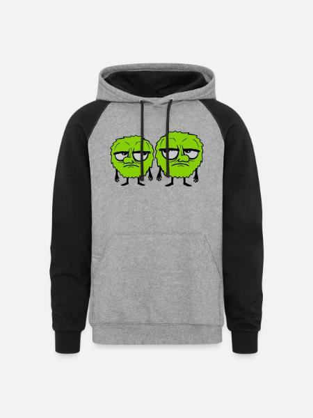 2 monsters eyes roll - Unisex Colorblock Hoodie - heather gray/black