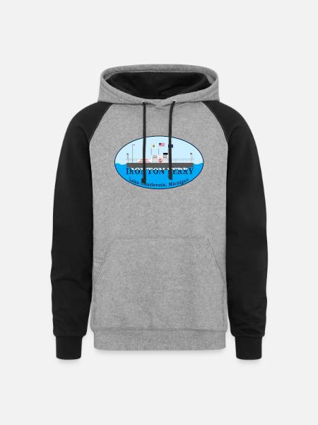 Ironton Ferry - Unisex Colorblock Hoodie - heather gray/black