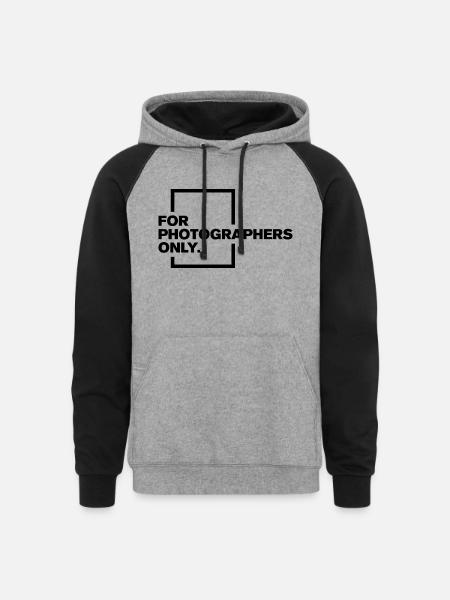Photapher icon Logo - Unisex Colorblock Hoodie - heather gray/black