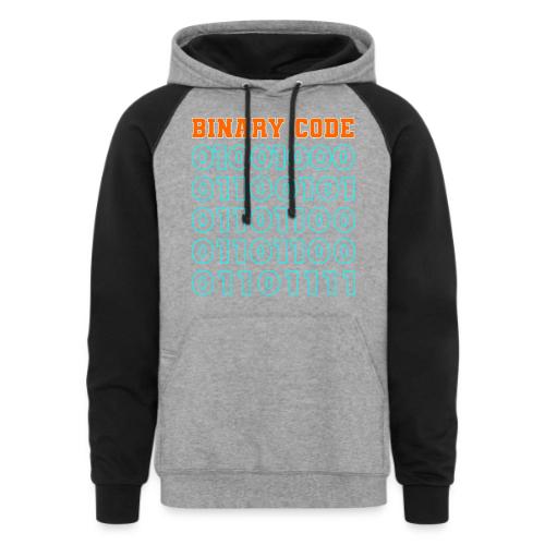 Say Hello in Binary code - Unisex Colorblock Hoodie
