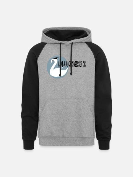 DUCKY DESIGN - Unisex Colorblock Hoodie - heather gray/black