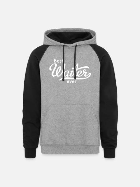 Best Waiter - Unisex Colorblock Hoodie - heather gray/black