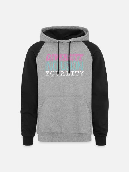 Diversity - Unisex Colorblock Hoodie - heather gray/black