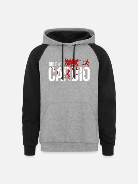 Rule 1 Cardio - Unisex Colorblock Hoodie - heather gray/black