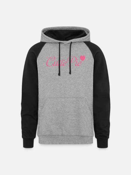 Cutie Pie - Unisex Colorblock Hoodie - heather gray/black