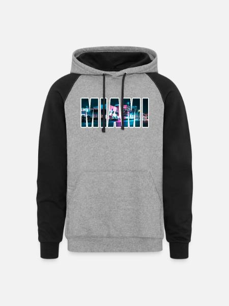 miami - Unisex Colorblock Hoodie - heather gray/black