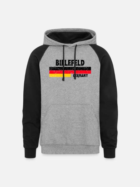 Bielefeld Germany - Unisex Colorblock Hoodie - heather gray/black