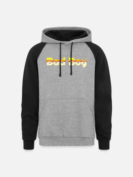 bad boy - Unisex Colorblock Hoodie - heather gray/black
