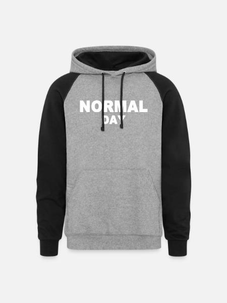 normal day - Unisex Colorblock Hoodie - heather gray/black