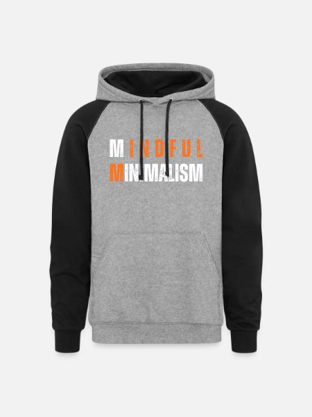 Mindful Minimalism - Unisex Colorblock Hoodie - heather gray/black