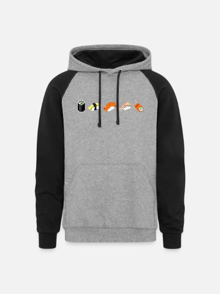 Sub badges - Unisex Colorblock Hoodie - heather gray/black