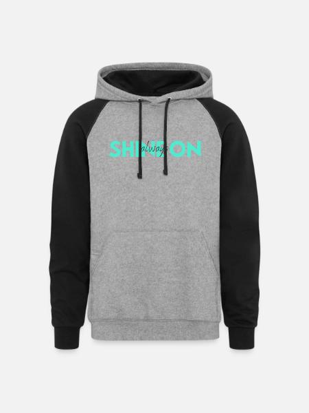 Shine On Always green - Unisex Colorblock Hoodie - heather gray/black