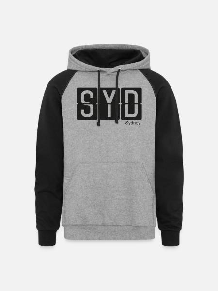 Sydney - Unisex Colorblock Hoodie - heather gray/black