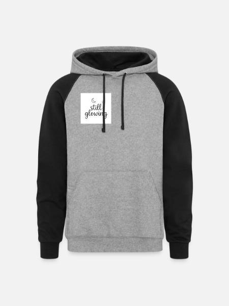 Still Glowing - Unisex Colorblock Hoodie - heather gray/black