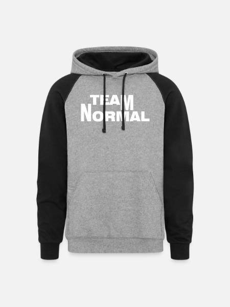 TEAM NORMAL - Unisex Colorblock Hoodie - heather gray/black
