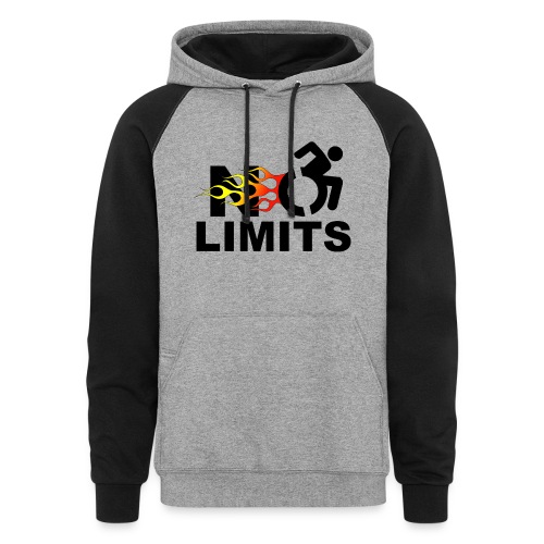 No limits for me with my wheelchair - Unisex Colorblock Hoodie