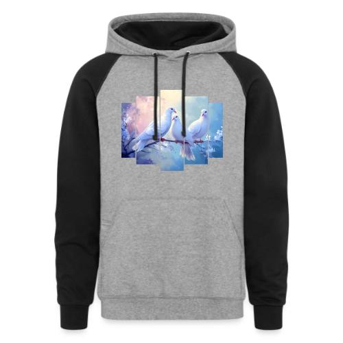 Symbols of Peace and Serenity - Unisex Colorblock Hoodie