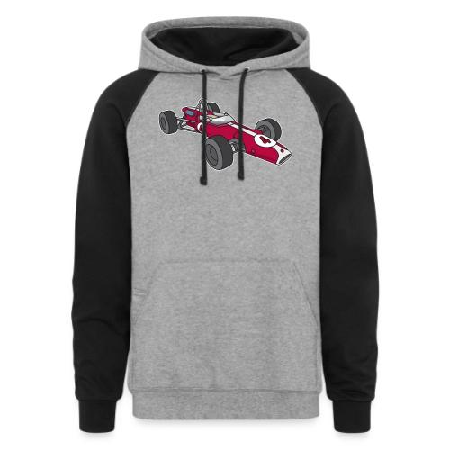 Red racing car, racecar, sportscar - Unisex Colorblock Hoodie