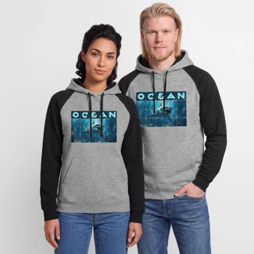 Ocean: Predator's Domain - Unisex Colorblock Hoodie