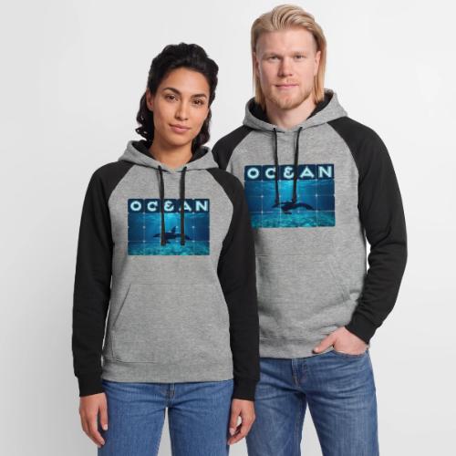 Ocean: Orca in Motion - Unisex Colorblock Hoodie