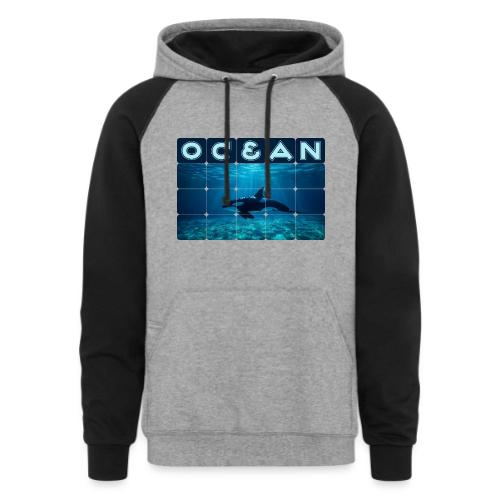 Ocean: Orca in Motion - Unisex Colorblock Hoodie