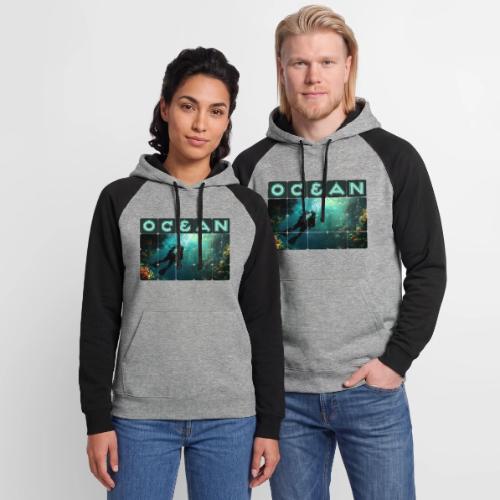 Ocean: Explorer of the Deep - Unisex Colorblock Hoodie