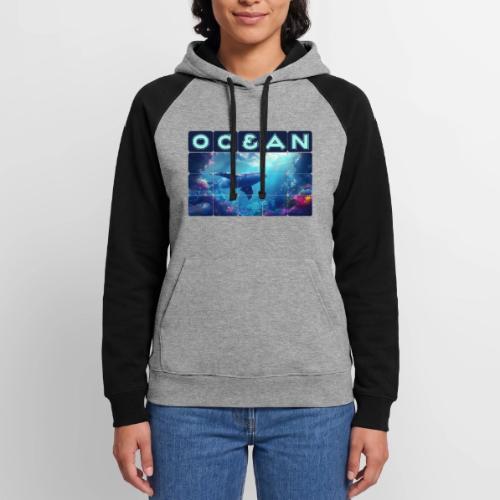Ocean: Whale’s Path - Unisex Colorblock Hoodie