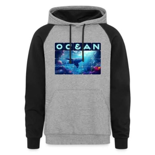 Ocean: Whale’s Path - Unisex Colorblock Hoodie