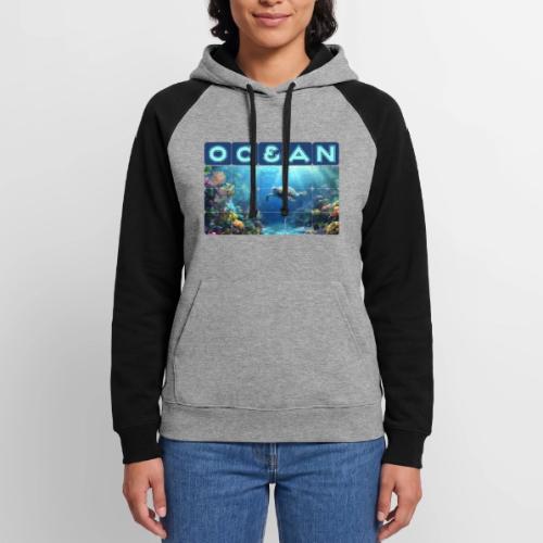 Ocean: Turtle Drift - Unisex Colorblock Hoodie