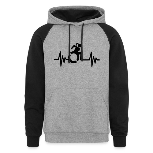 Wheelchair girl with a heartbeat. frequency # - Unisex Colorblock Hoodie