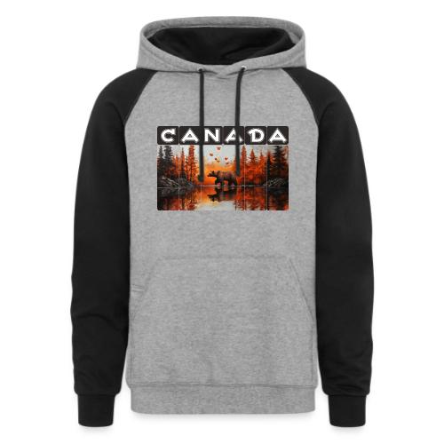 Canada Wilderness Art - Unisex Colorblock Hoodie