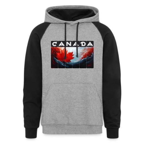 Canada Icon in Color - Unisex Colorblock Hoodie