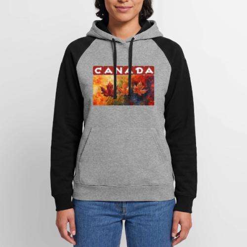 Painted Canada Leaves - Unisex Colorblock Hoodie