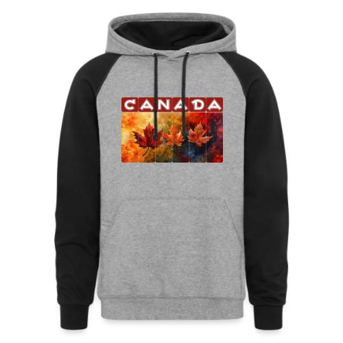 Painted Canada Leaves - Unisex Colorblock Hoodie