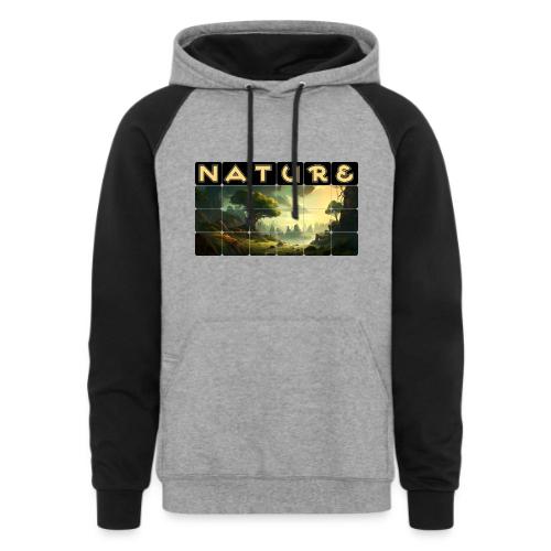 Whispers of Green Peaks - Unisex Colorblock Hoodie