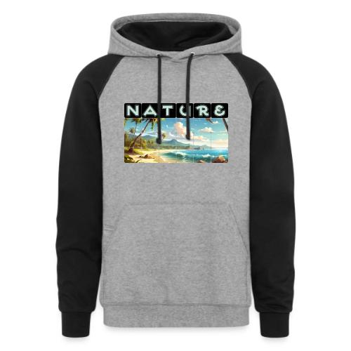 Nature: Sun-Kissed Shore - Unisex Colorblock Hoodie