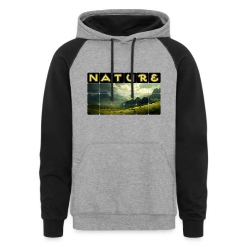 Nature: Verdant Peaks - Unisex Colorblock Hoodie